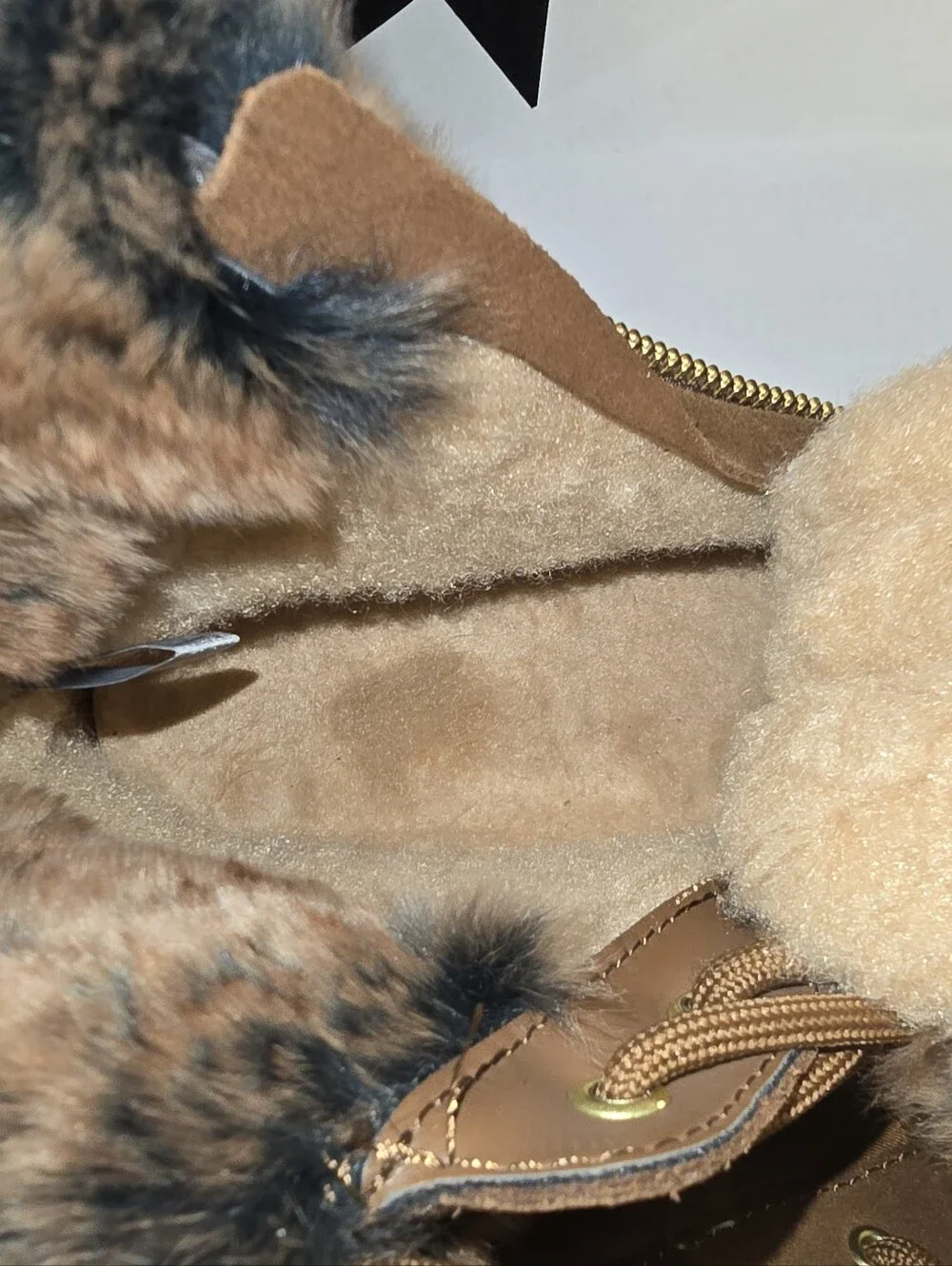 Cougar Danica Brown Suede Real Rabbit Fur Waterproof Winter Sneaker Boots NWT